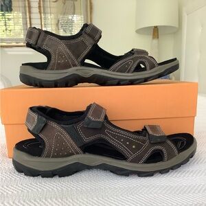 Ecco Brown Sport Sandals with Adjustable Straps